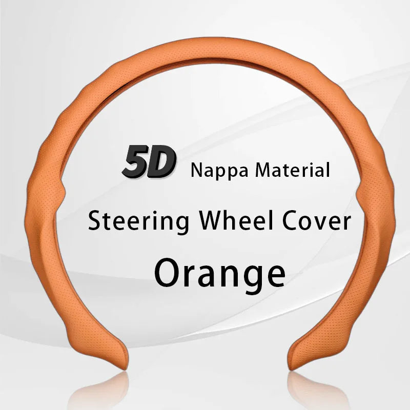 Prime Motors Nappa Leather Steering Wheel Cover | Breathable, Non-Slip Grip