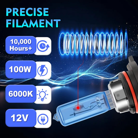 PrimeMotors Super White Halogen Bulb 6000K White Car Headlight