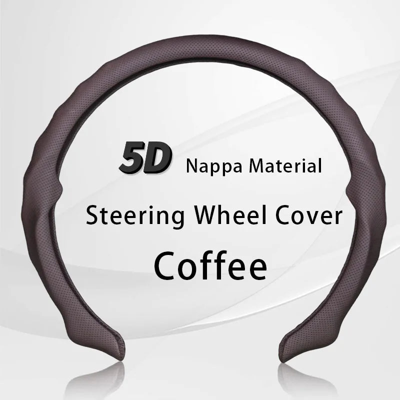 Prime Motors Nappa Leather Steering Wheel Cover | Breathable, Non-Slip Grip