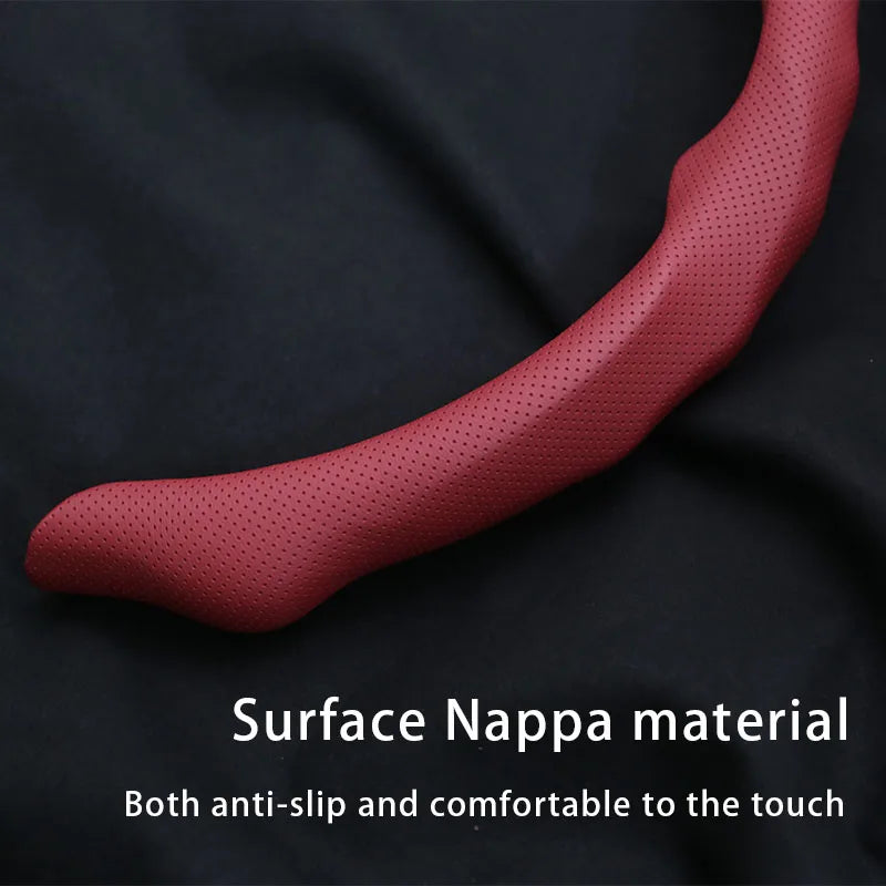 Prime Motors Nappa Leather Steering Wheel Cover | Breathable, Non-Slip Grip