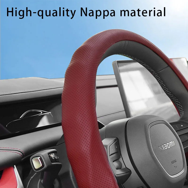 Prime Motors Nappa Leather Steering Wheel Cover | Breathable, Non-Slip Grip