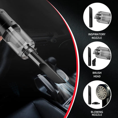 Handheld Car Vacuum Cleaner, 15000PA Portable Cordless, Dual use of blowing and suctionMulti-Nozzles, for Car, Home, Pet, Office