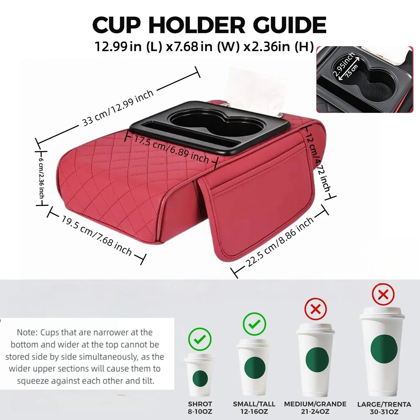 PrimeMotors Memory Foam Armrest Pad | Built-In Storage & Elbow Support