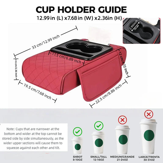 PrimeMotors Memory Foam Armrest Pad | Built-In Storage & Elbow Support