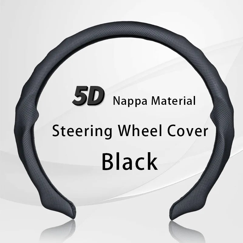 Prime Motors Nappa Leather Steering Wheel Cover | Breathable, Non-Slip Grip