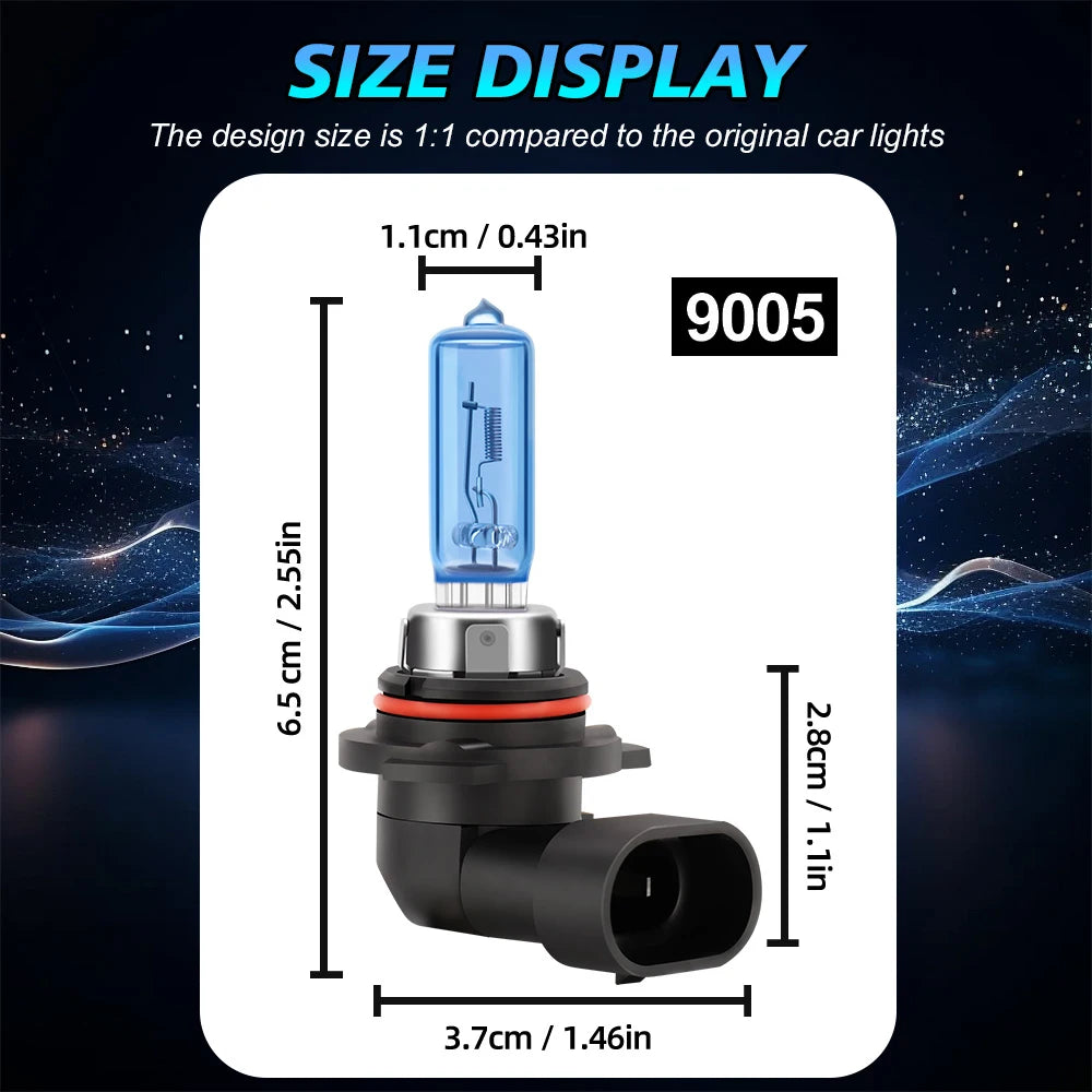 PrimeMotors Super White Halogen Bulb 6000K White Car Headlight