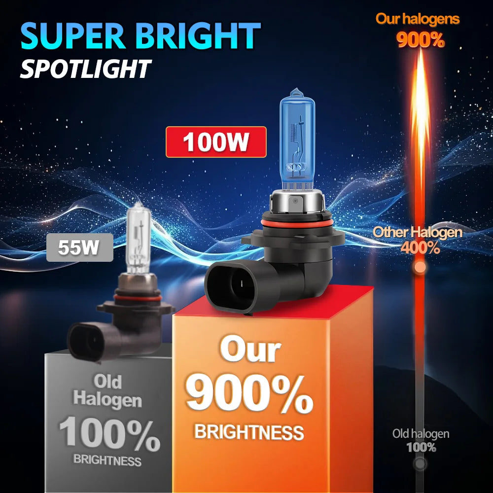 PrimeMotors Super White Halogen Bulb 6000K White Car Headlight
