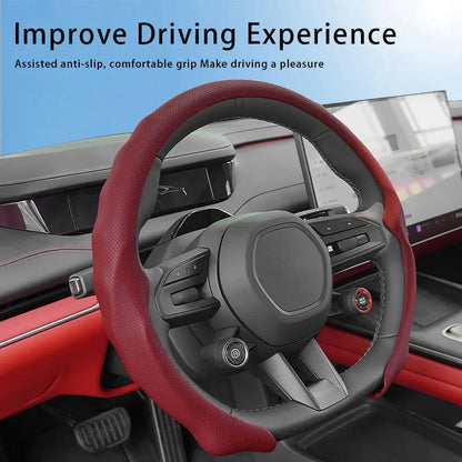 Prime Motors Nappa Leather Steering Wheel Cover | Breathable, Non-Slip Grip