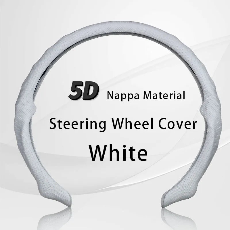 Prime Motors Nappa Leather Steering Wheel Cover | Breathable, Non-Slip Grip