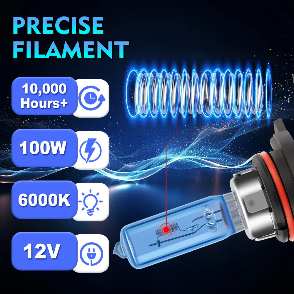 PrimeMotors Super White Halogen Bulb 6000K White Car Headlight