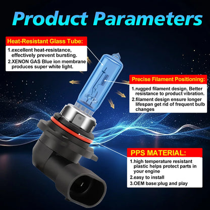 PrimeMotors Super White Halogen Bulb 6000K White Car Headlight