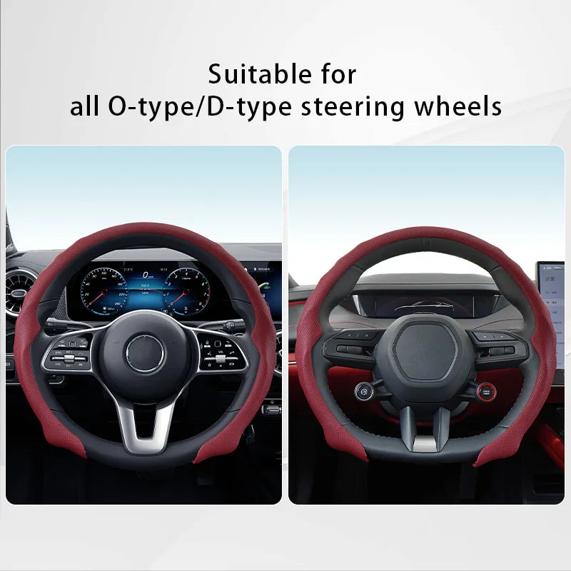 Prime Motors Nappa Leather Steering Wheel Cover | Breathable, Non-Slip Grip