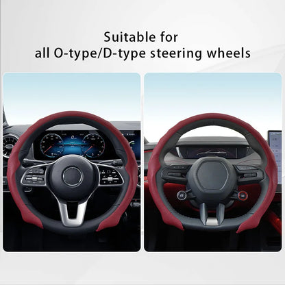 Prime Motors Nappa Leather Steering Wheel Cover | Breathable, Non-Slip Grip