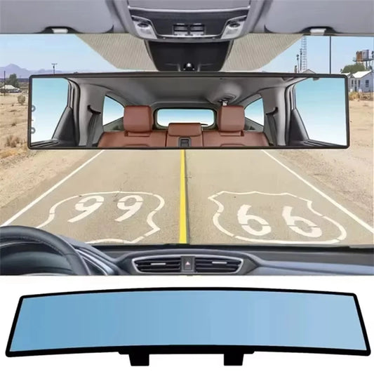 PrimeMotors Wide-Angle Rearview Mirror | Anti-Glare Panoramic Interior Mirror