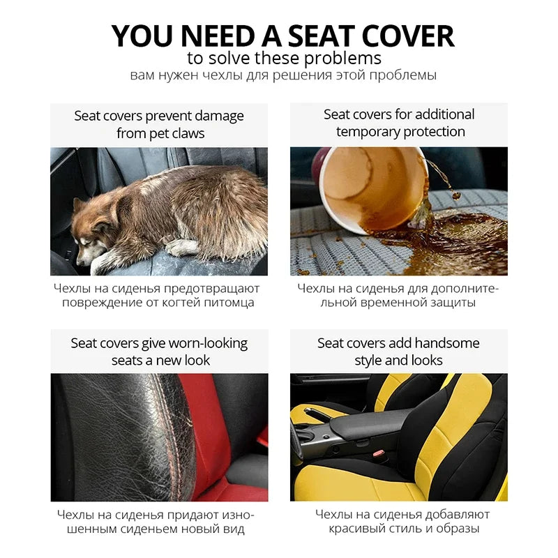 PrimeMotors Universal Car Seat Covers | Anti-Slip, Breathable, All-Season Protection