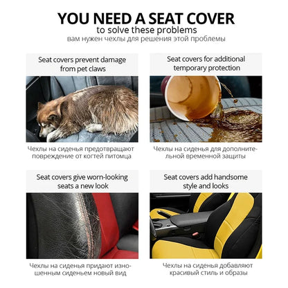 PrimeMotors Universal Car Seat Covers | Anti-Slip, Breathable, All-Season Protection