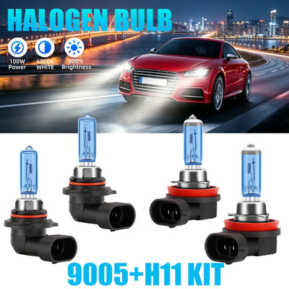 PrimeMotors Super White Halogen Bulb 6000K White Car Headlight