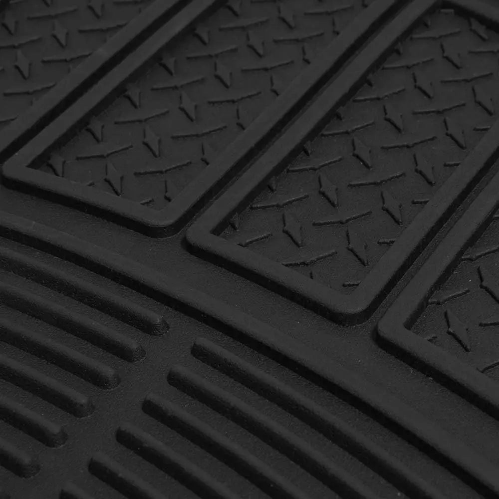 PrimeMotors Universal Car Floor Mats 3-Piece Set | Waterproof Anti-Slip Rubber (All-Weather)