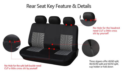 PrimeMotors Universal Car Seat Covers | Anti-Slip, Breathable, All-Season Protection